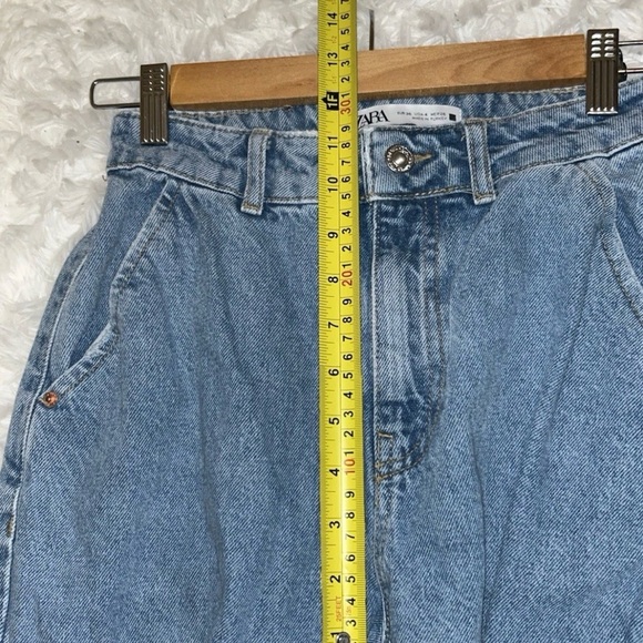 Zara Women's Blue Wide Leg Cargo Jeans - Picture 8 of 8